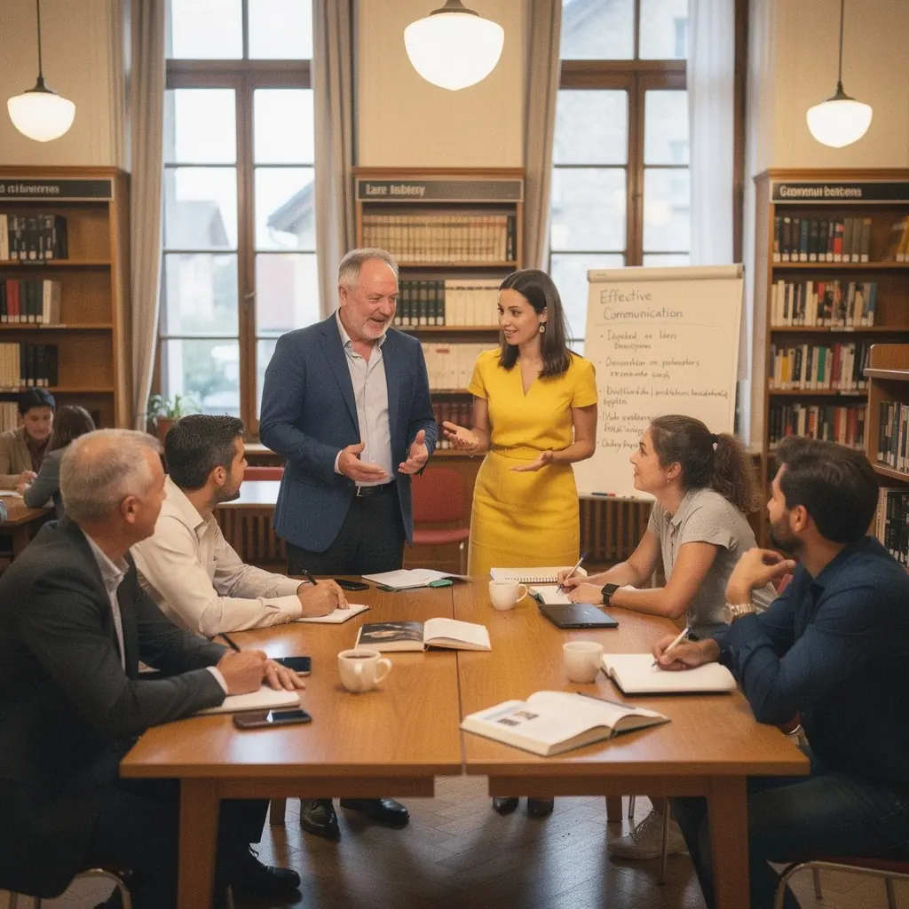 Ein Laptop, auf dem eine Online-Schulung zu Kundenzufriedenheit angezeigt wird.